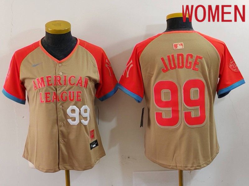 Women New York Yankees 99 Judge Orange All star 2024 Nike MLB Jersey style 3